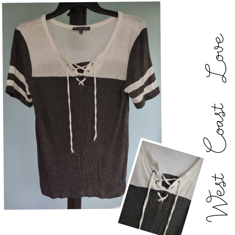 West Coast Love tie front tee
